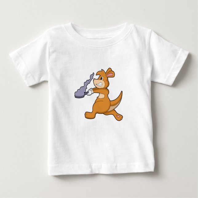 Kangaroo as Cook with Pan Baby T-Shirt (Front)