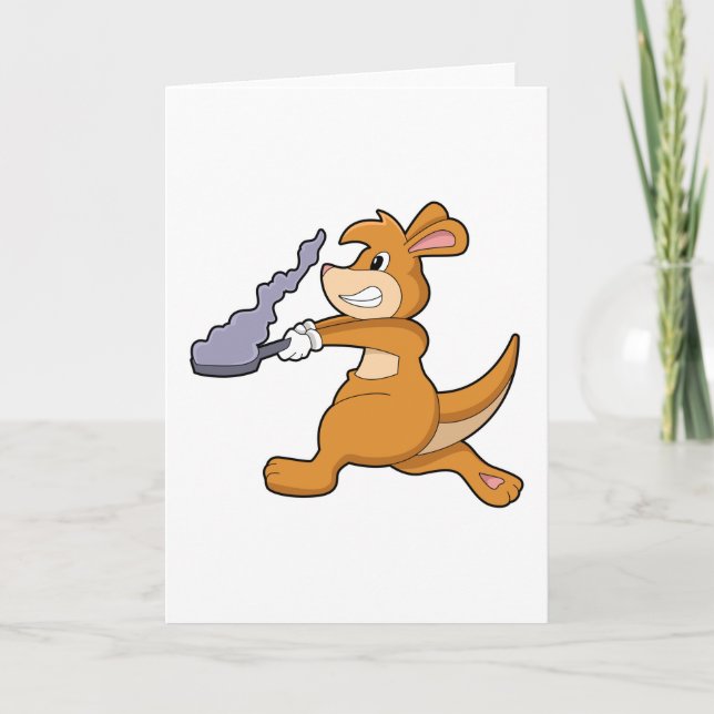 Kangaroo as Cook with Pan Card (Front)