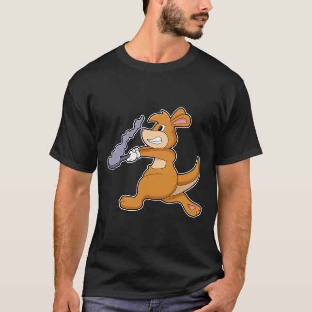 Kangaroo as Cook with Pan T-Shirt (Front)