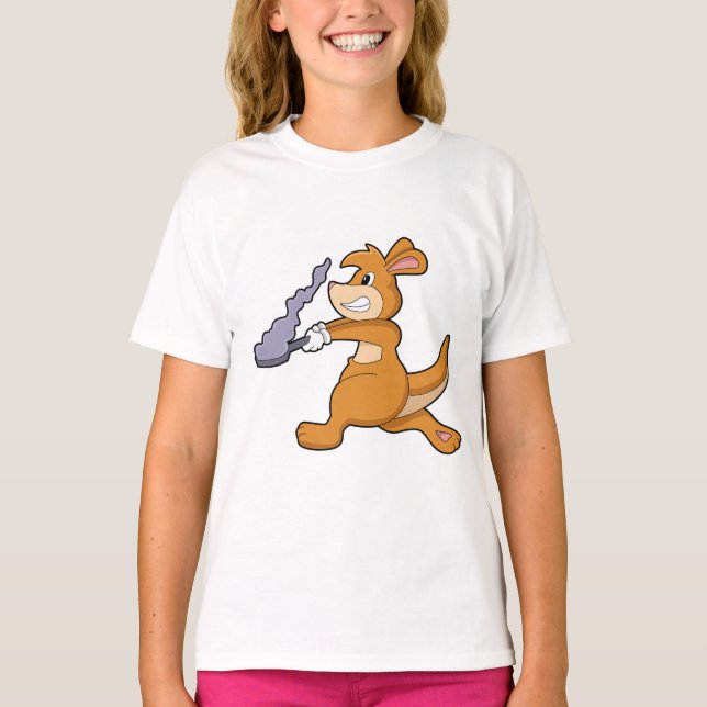 Kangaroo as Cook with Pan T-Shirt (Front)