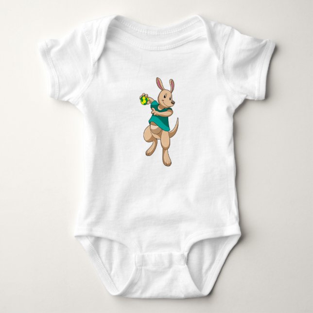 Kangaroo as Handball player with Handball Baby Bodysuit (Front)