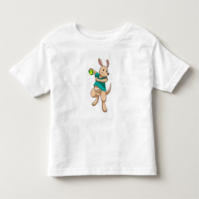 Kangaroo as Handball player with Handball Toddler T-Shirt (Front)