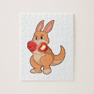 Kangaroo at Boxing with Boxing gloves Jigsaw Puzzle