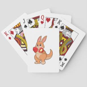 Kangaroo at Boxing with Boxing gloves Playing Cards