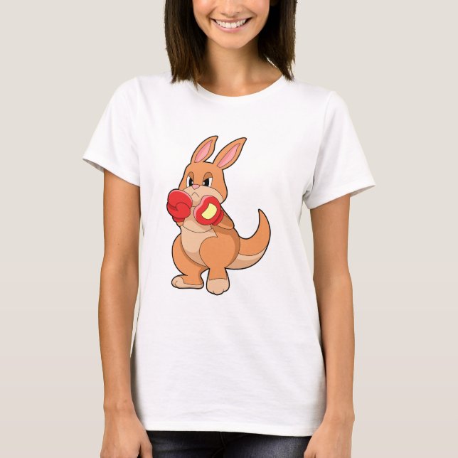 Kangaroo at Boxing with Boxing gloves T-Shirt (Front)