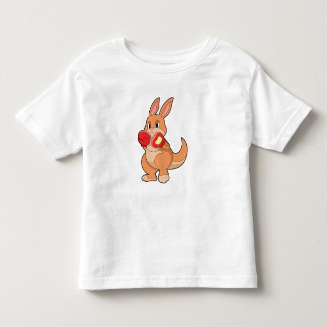 Kangaroo at Boxing with Boxing gloves Toddler T-Shirt (Front)