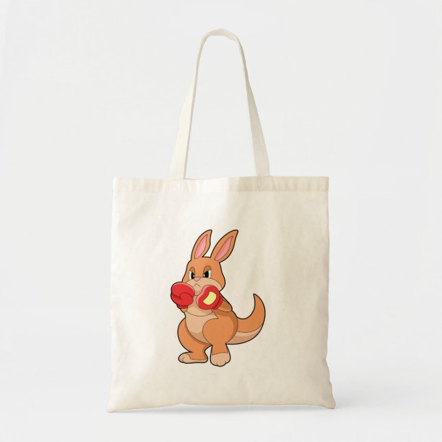 Kangaroo at Boxing with Boxing gloves Tote Bag (Front)