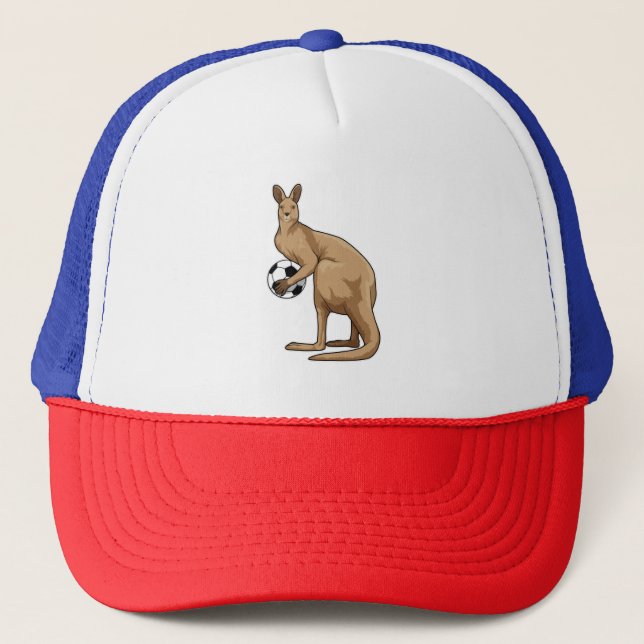 Kangaroo at Soccer Sports Trucker Hat (Front)