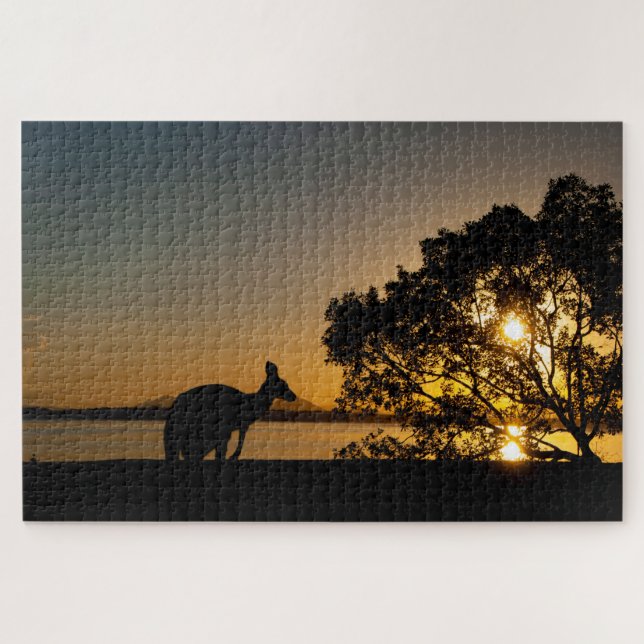 Kangaroo at sunset 1014 pieces jigsaw puzzle (Horizontal)