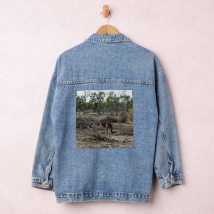 Kangaroo At The Billabong, Ladies Denim Jacket