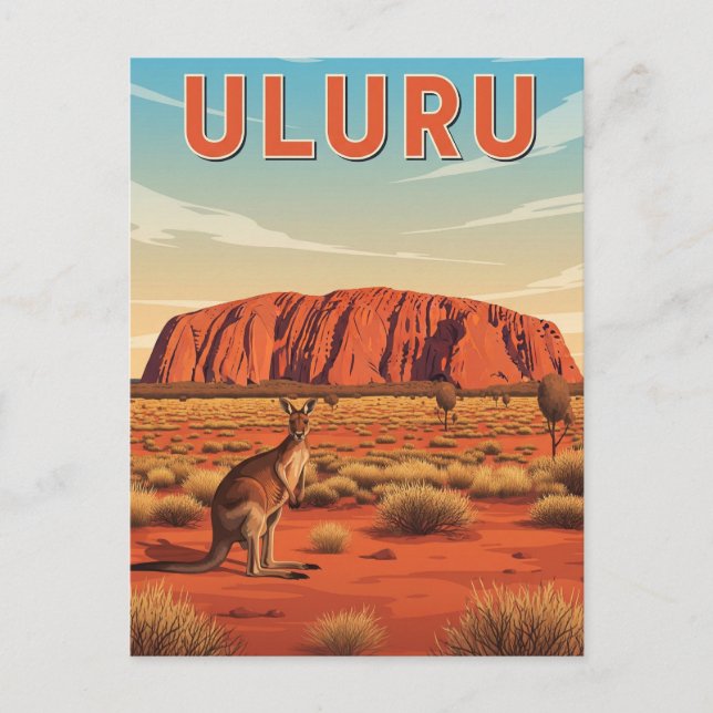 Kangaroo at Uluru Australia Postcard (Front)