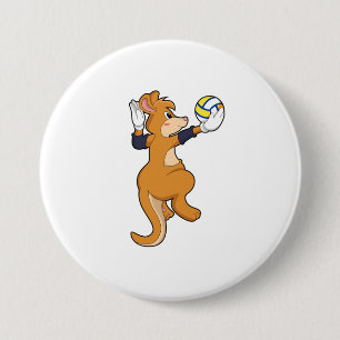 Kangaroo at Volleyball Sports 7.5 Cm Round Badge