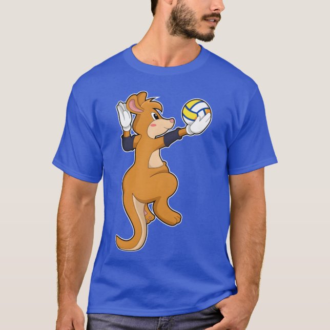 Kangaroo At Volleyball Sports funny T-Shirt (Front)