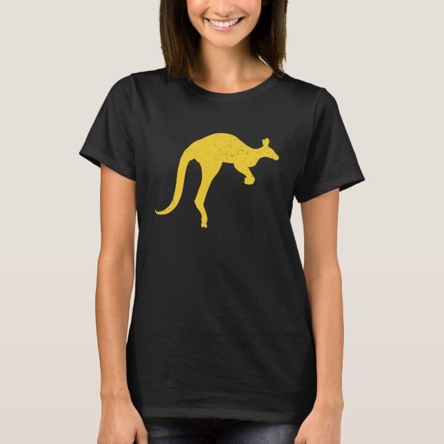 Kangaroo Aussie Australia Roo Yellow Kangaroo T-Shirt (Front)