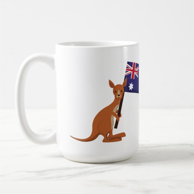 kangaroo australia flag coffee mug (Left)