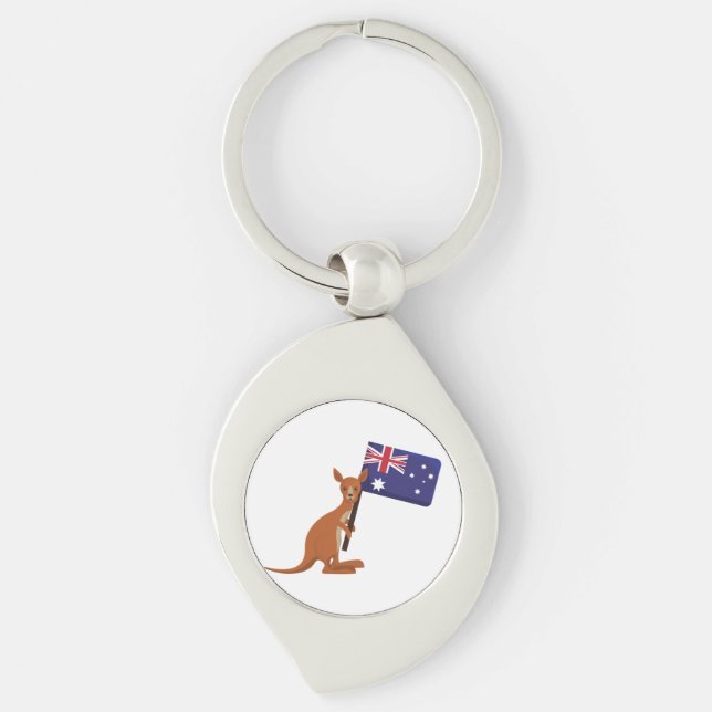kangaroo australia flag key ring (Front)