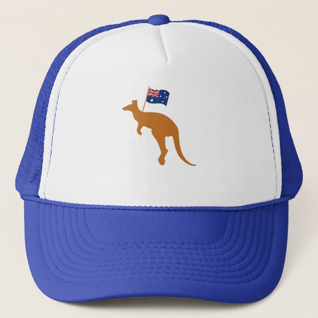 kangaroo australia flag trucker hat (Front)