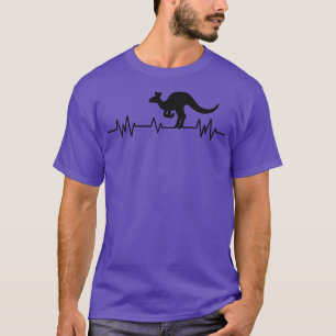 Kangaroo Australia Pulse Heartbeat Australian Fun T-Shirt