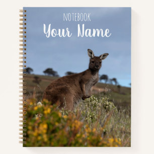 Kangaroo Australia Spring Flowers Double sided Notebook