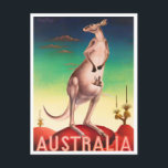 Kangaroo Australia vintage travel Postcard<br><div class="desc">Kangaroo Australia vintage travel Postcard</div>