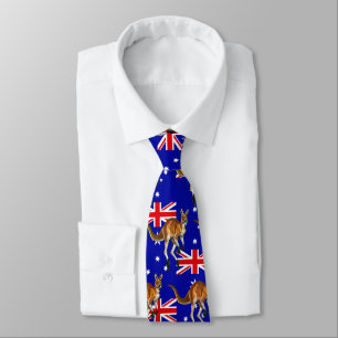 Kangaroo Australian Flag Pattern Tie