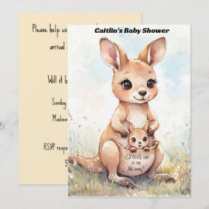 Kangaroo Baby Digital Download Invitations