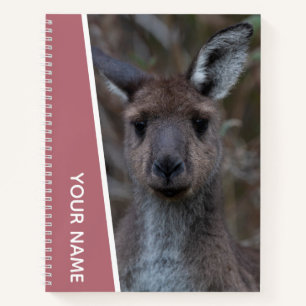 Kangaroo Baby Joey Portrait Australia, Rose Gold Notebook