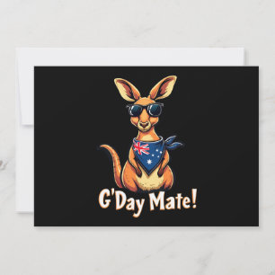 Kangaroo Bandana Australian Flag Celebrate Aussie Invitation
