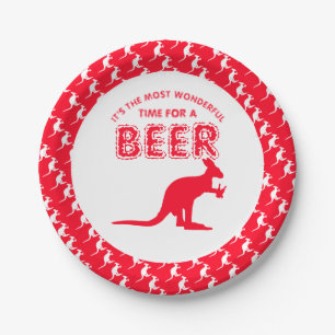 Kangaroo Beer, Australian Christmas Party Paper Plate