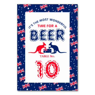 Kangaroo Beer, Australian Flag, Christmas Party Table Number