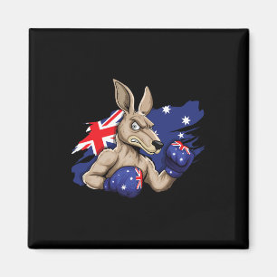 Kangaroo Boxer Boxing Australian Flag Love Austral Magnet
