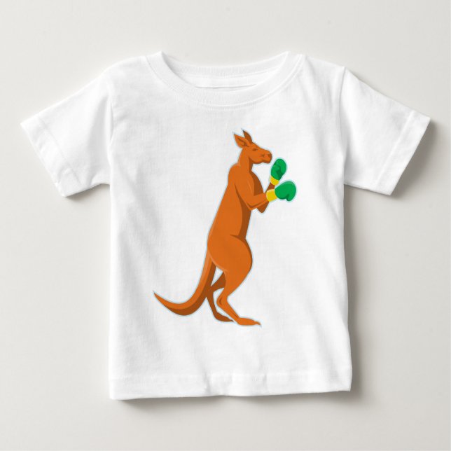 kangaroo boxer boxing retro baby T-Shirt (Front)