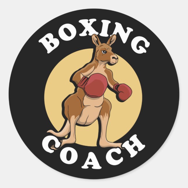 Kangaroo Boxing Coach Classic Round Sticker (Front)