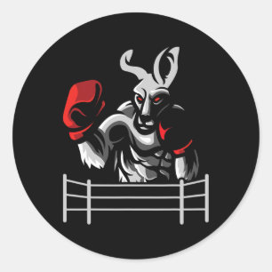 Kangaroo - Boxing Kickboxer Boxer Kickboxing Fan  Classic Round Sticker