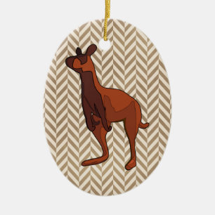 kangaroo ceramic tree decoration