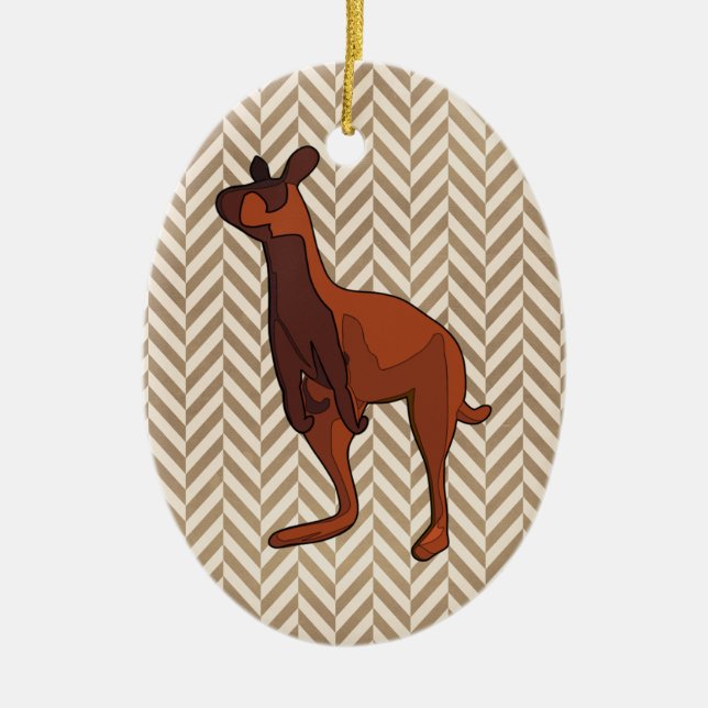 kangaroo ceramic tree decoration (Front)