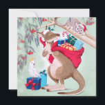 Kangaroo Christmas - Australian Christmas Art    Card<br><div class="desc">Australian native animals Christmas art.</div>