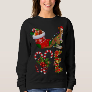 Kangaroo Christmas Lights Led Funny Santa Hat Chri Sweatshirt