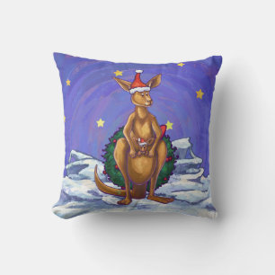 Kangaroo Christmas Starry Night Cushion