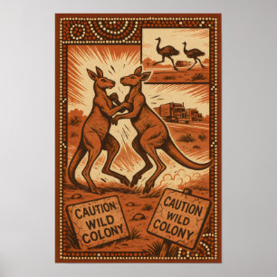 Kangaroo Clash – Outback Wildlife in Action Poster