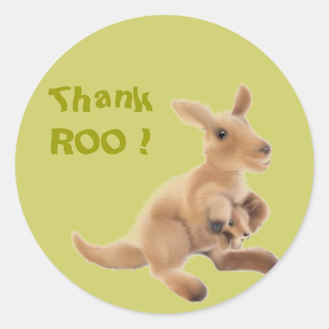 Kangaroo Collection Classic Round Sticker (Front)