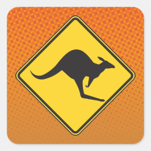 Kangaroo Crossing Sticker