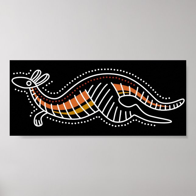 Kangaroo Dotted Design Poster (Front)
