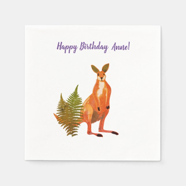Kangaroo Drawing Napkin (Front)