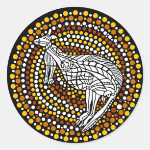 Kangaroo Dreamtime Classic Round Sticker