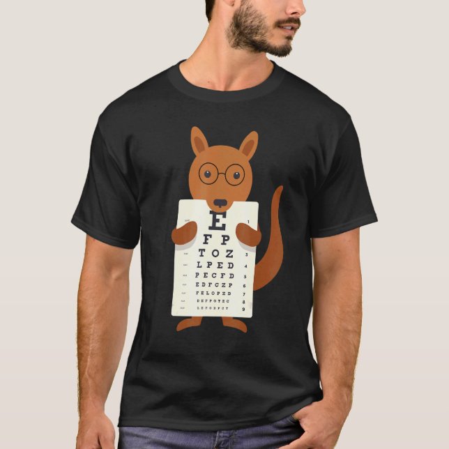 Kangaroo Eye Chart Snellen Chart T-Shirt (Front)