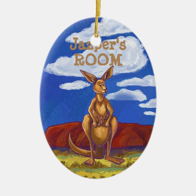 Kangaroo Gifts & Accessories Ceramic Ornament (Front)
