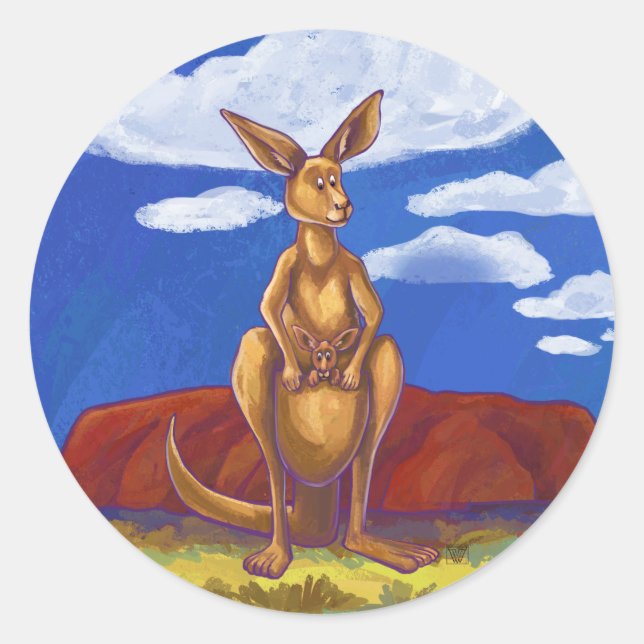 Kangaroo Gifts & Accessories Classic Round Sticker (Front)