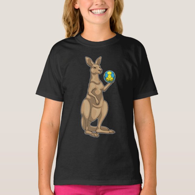 Kangaroo Handball player Handball T-Shirt (Front)
