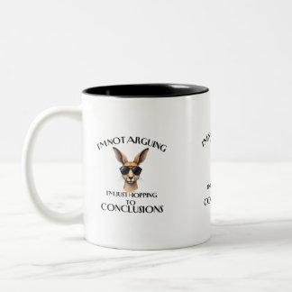 kangaroo hopping to conclusion  Two-Tone coffee mug